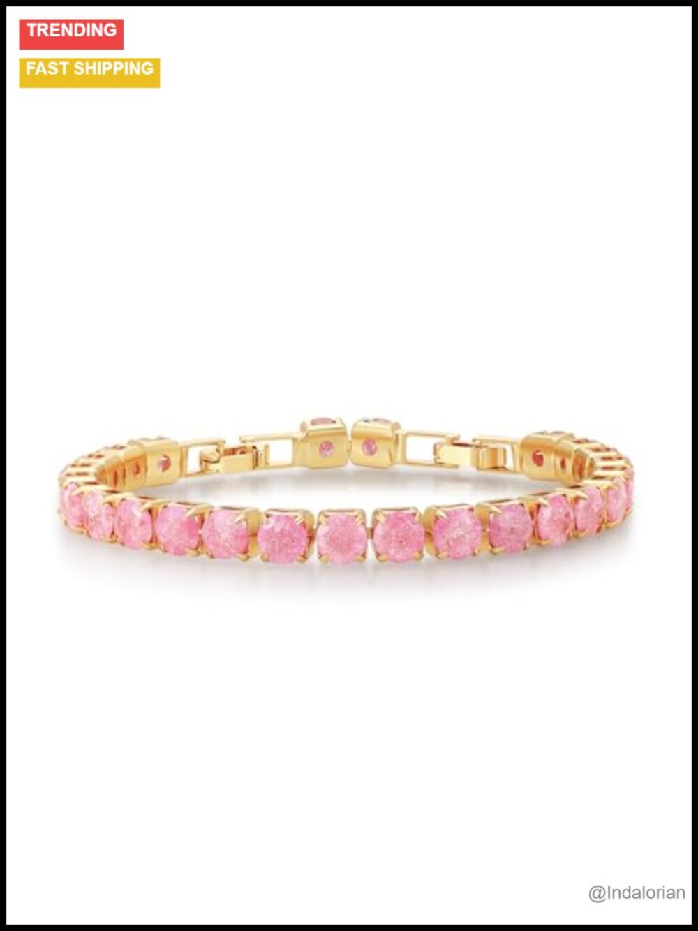 Gold Plated Crystal Tennis Bracelet Women Healing Stones Birthstone Gift